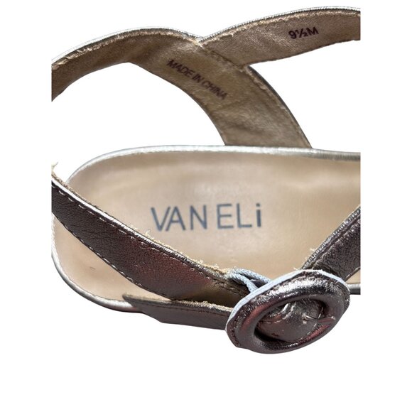 Vaneli Womens Metallic Braided Leather Sandals 9.5M - Picture 4 of 9